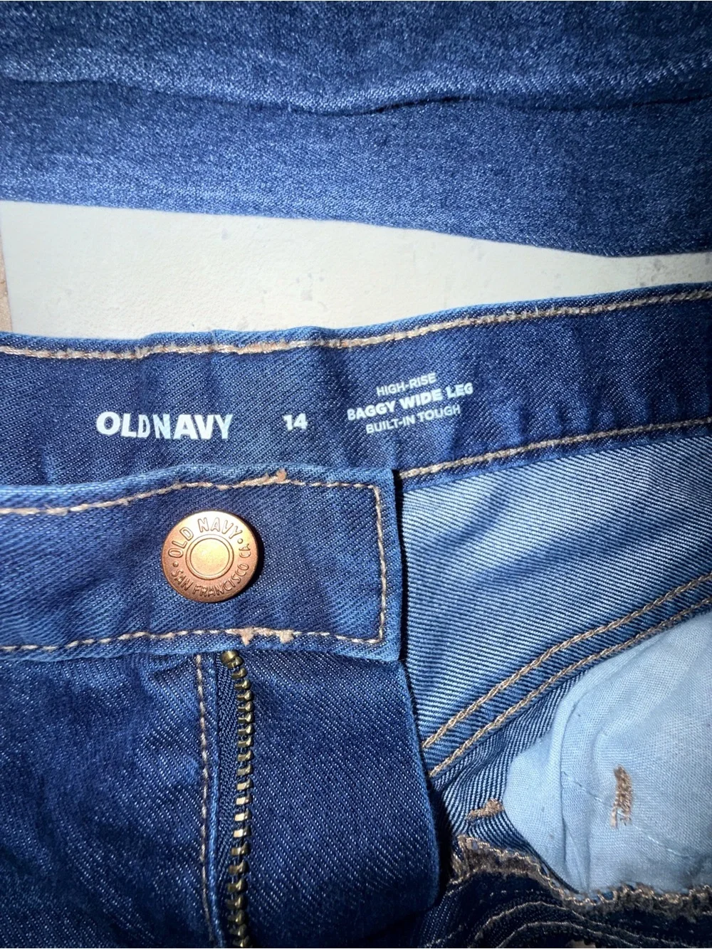 GAP Old Navy Kids Barrel, Straight, Wide-Leg Jeans in Dark Blue and Khaki Bundle